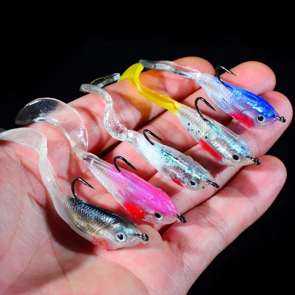 5-Piece Soft Fishing Lures 2.2in 5.2g
